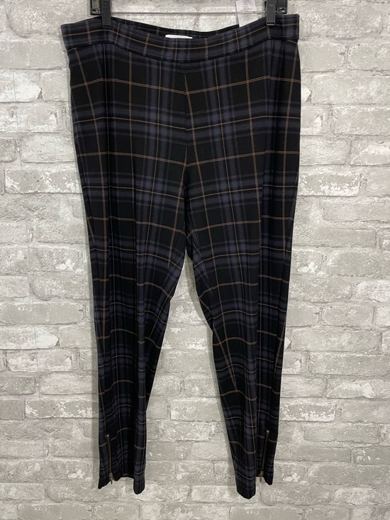 Susan Graver Pants - Susan Graver Black Plaid Skinny Pants with Brown and Navy Windowpane